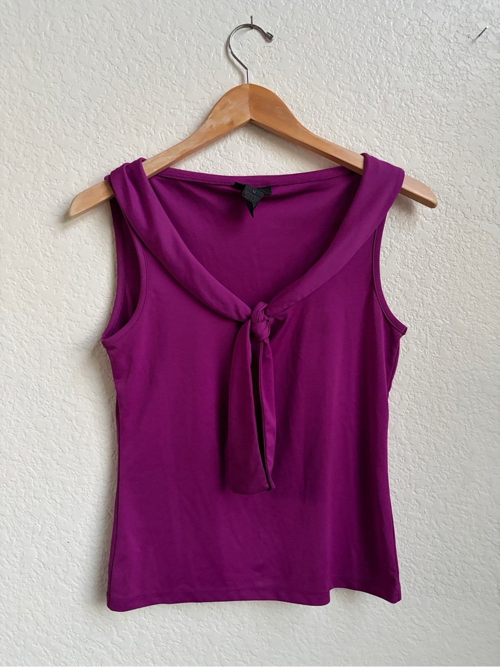 The Limited Sleeveless Tie-Neck Blouse in Deep Magenta